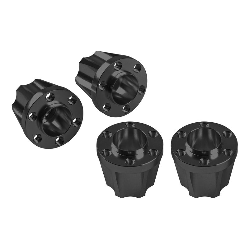 Vgoohobby Metal RC 12mm Wheel Hex Hub Extension Combiner Compatible with 1.9/2.2inch Wheel Rim Axial SCX10 Traxxas TRX4 D90 1/10 RC Crawler (18mm, Black) - Image 3